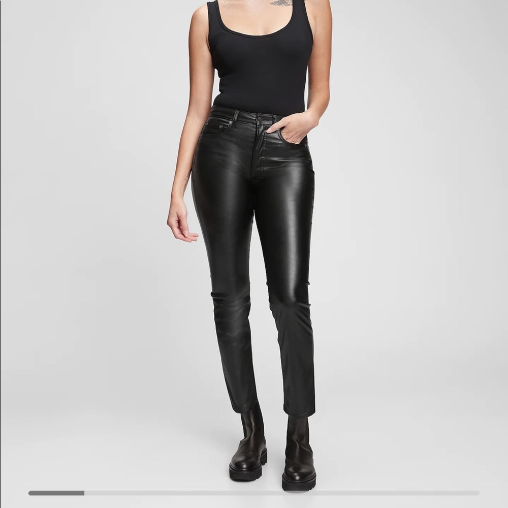 Vintage slim high-rise gap faux leather pants